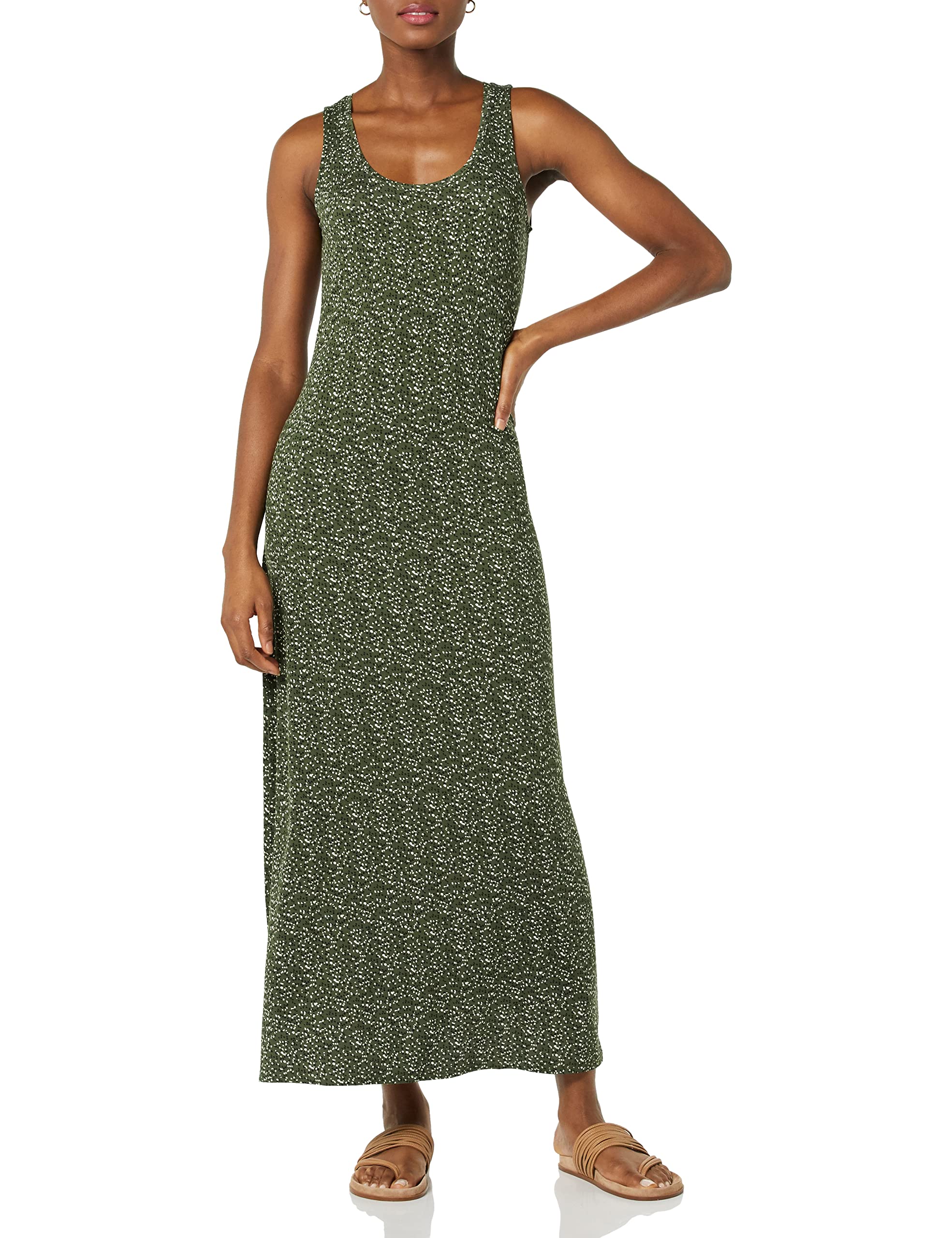 Amazon Essentials Women's Tank Maxi Dress - Flowy Summer Casual Dress with Pockets, Plus Size Options | Perfect for Beach Vacations, Date Nights & Outdoor Brunch