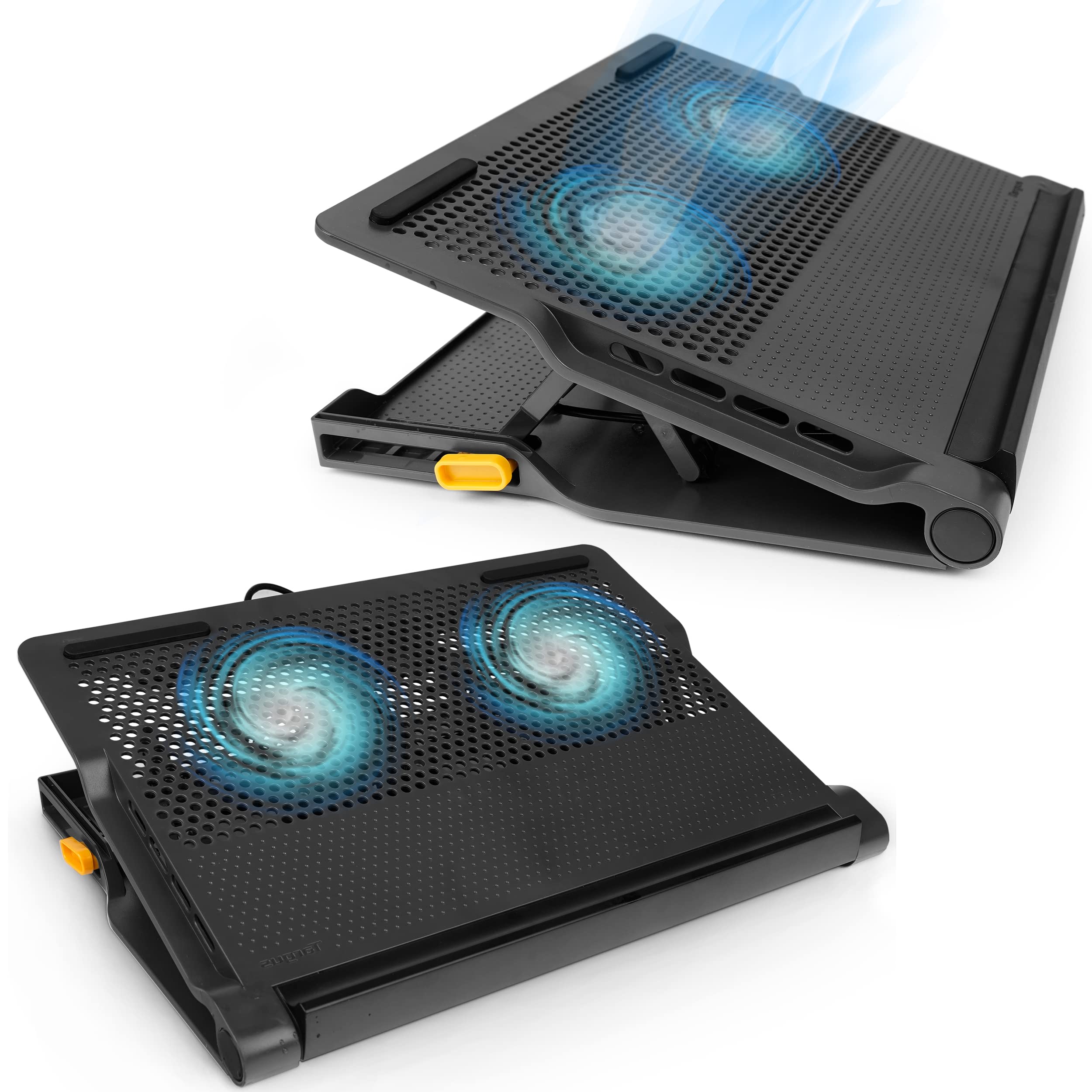 Targus 17-Inch Laptop Cooling Pad with Dual Fans - Ergonomic Neoprene Laptop Cooler Mat for Heat Protection, USB Hub & Quiet Operation (AWE81US, Black) | Perfect for Gaming, Office Work & Overheating Prevention