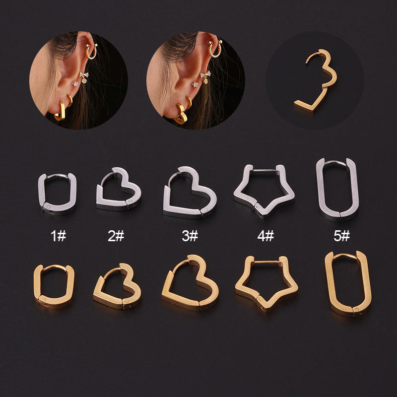 20G Minimalist Geometric Heart U Hoop Earrings - Dainty Gold Plated Stainless Steel Earrings for Women | Perfect for Everyday Wear, Date Nights & Gifts