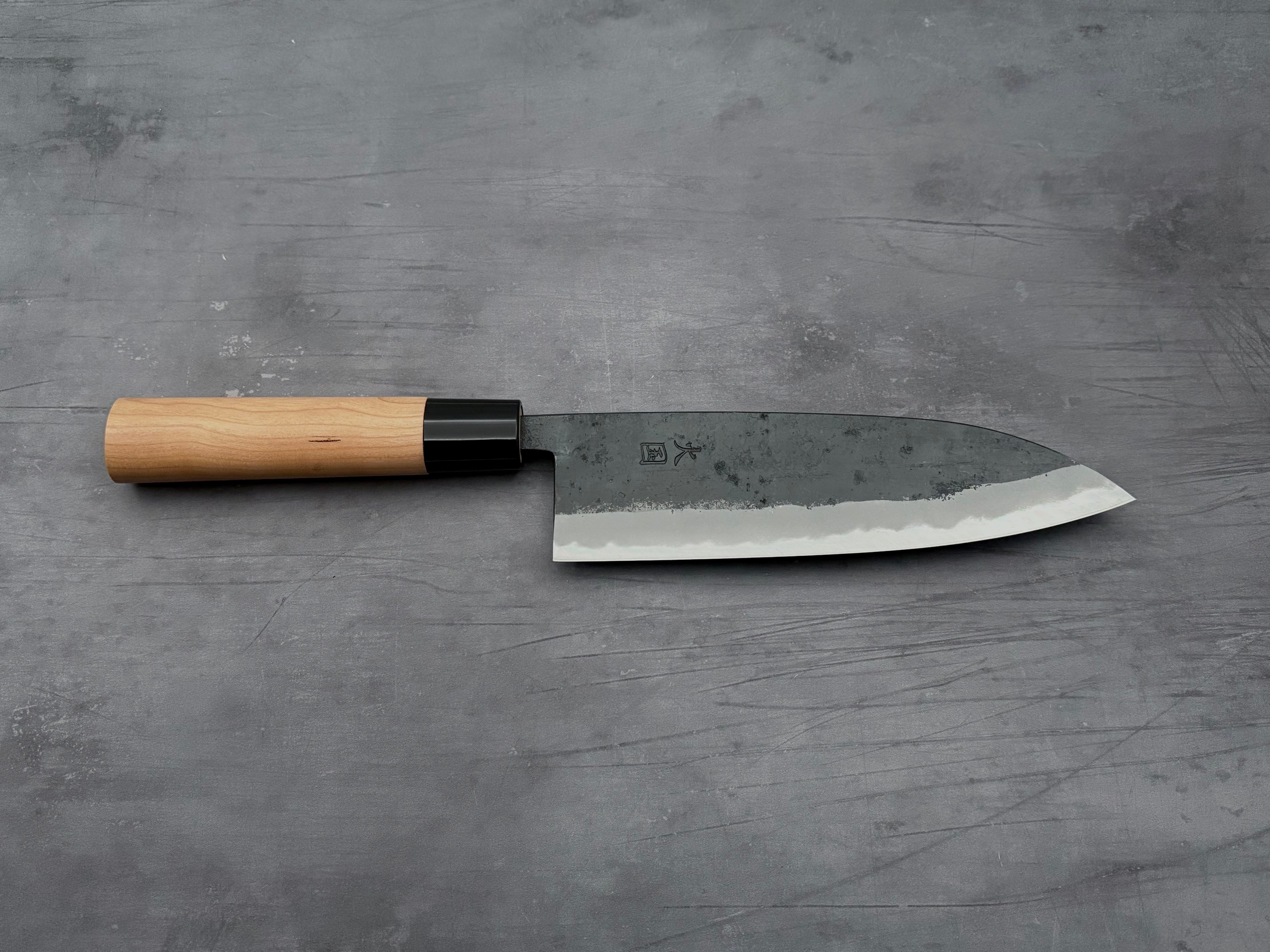 Premium Yukihiro Sakai Hinokuni White #1 Santoku Knife - Japanese High-Carbon Steel Blade for Professional Chefs & Home Cooking - Perfect for Slicing, Dicing & Mincing Vegetables, Meat & Fish