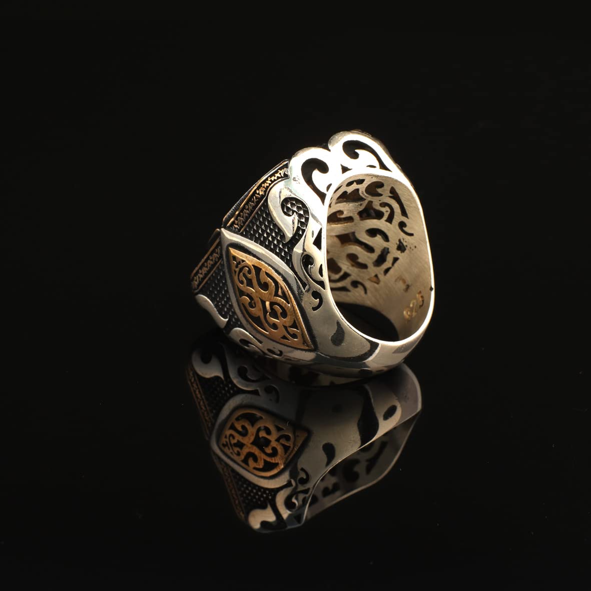 Handcrafted Sterling Silver Men's Ring with White Sapphire Gemstone - Polished Finish & Gift Box Included - Perfect for Weddings, Engagements & Special Occasions