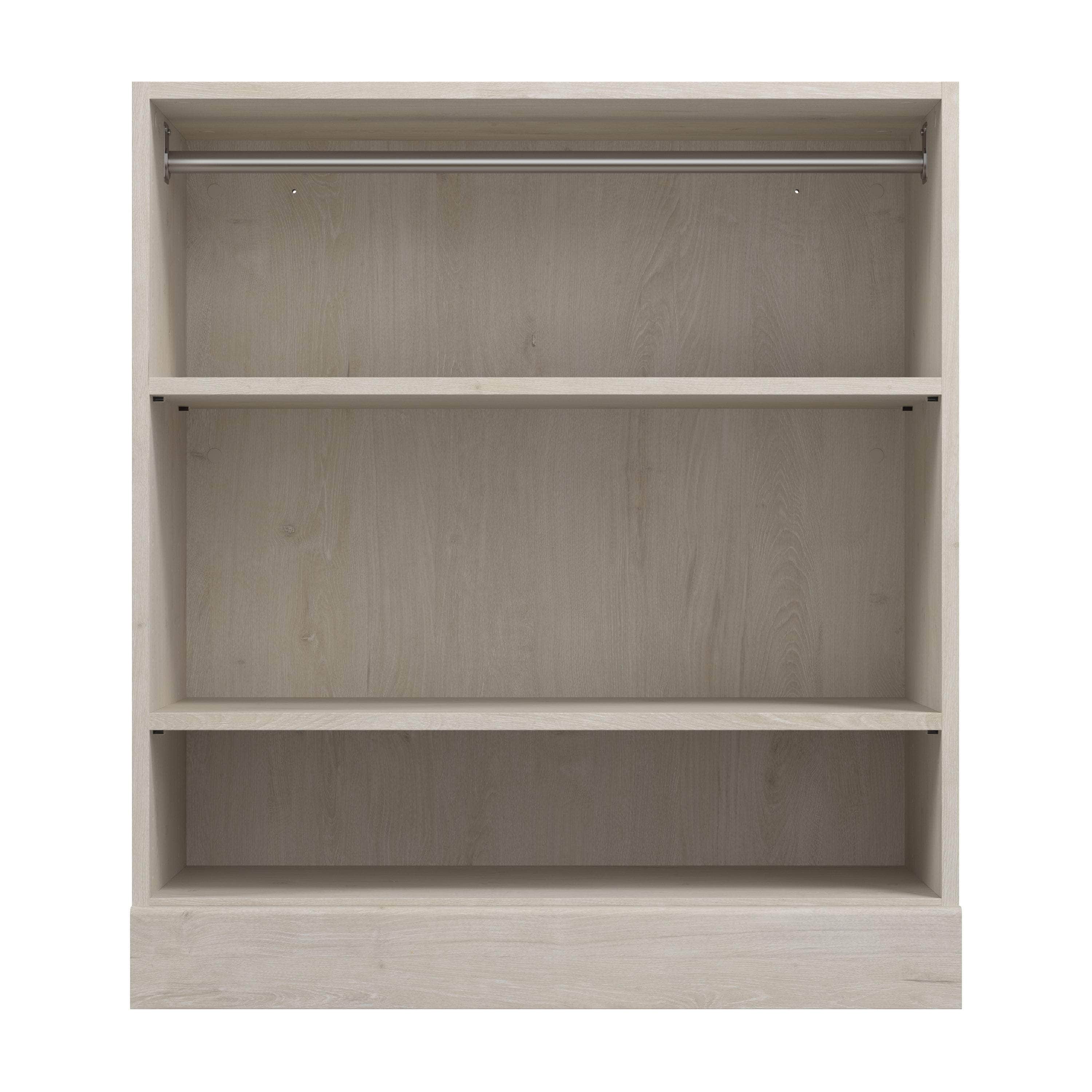 Space-Saving Low Storage Unit with Hanging Rod - 3 Color Options for Bedroom, Closet & Entryway Organization