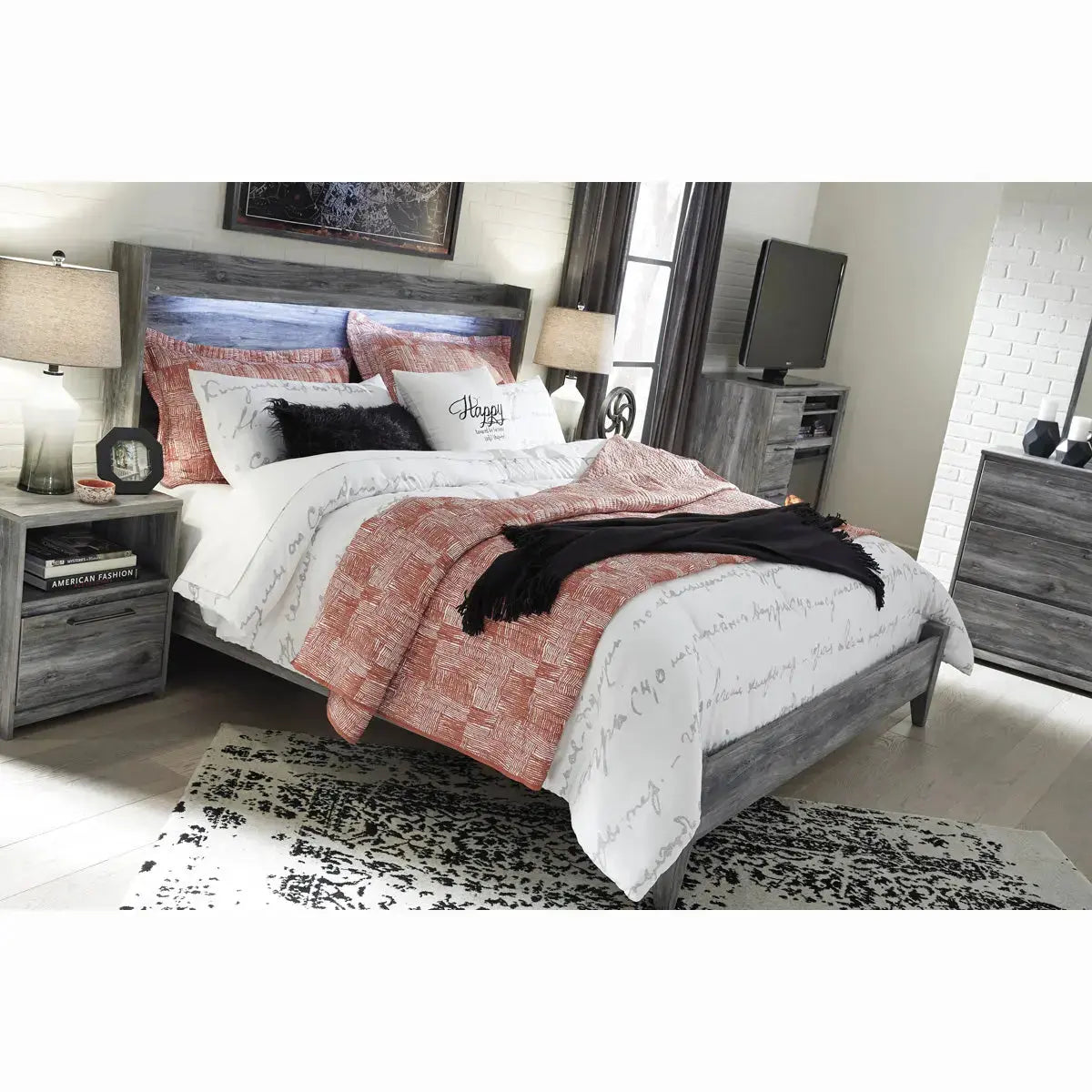 Baystorm Nightstand B221 - Modern Bedside Table with Drawer, Wooden Night Stand for Bedroom, Perfect for Small Spaces & Apartment Living