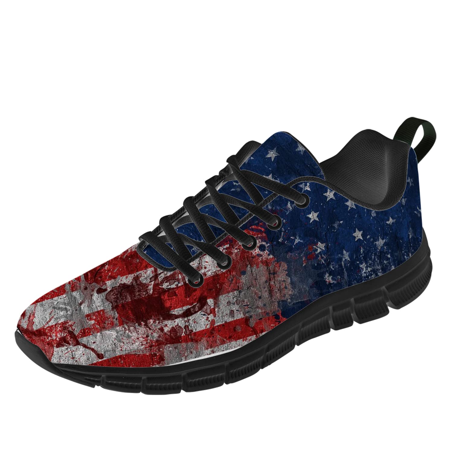 Patriotic American Flag Running Shoes for Men & Women - Lightweight Comfortable Sneakers for Walking, Tennis & Casual Wear - Perfect 4th of July Gift (Men's Size 5, Women's Size 7) - Ideal for Independence Day Celebrations, Outdoor Activities & Everyday Fashion