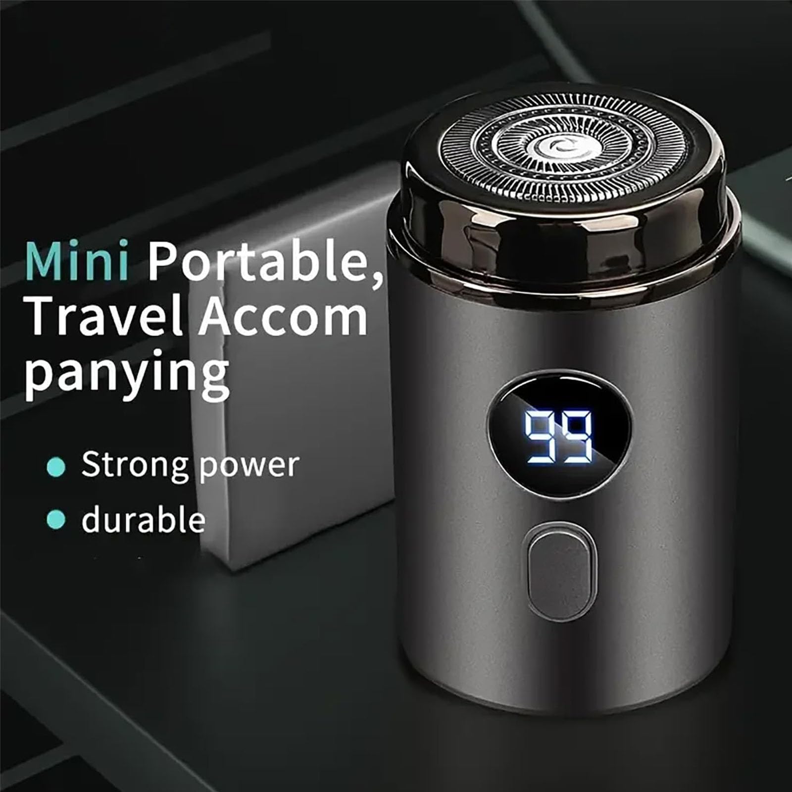 Vishopee Mini Portable Electric Shaver for Men - Gold Pocket Size Rechargeable & Washable Travel Razor - 2025 New Model - Perfect for Business Trips, Gym, and Daily Grooming
