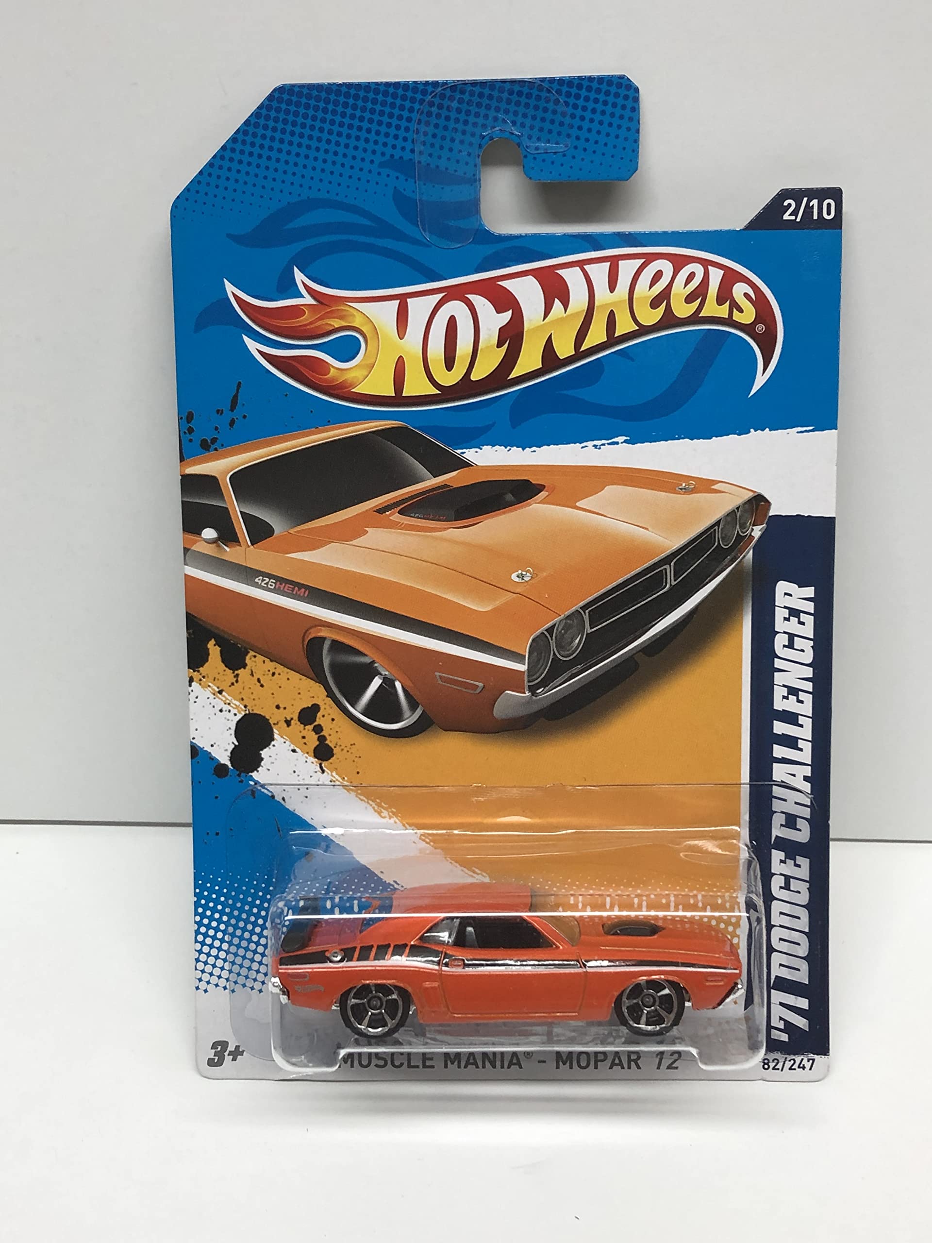 2012 Hot Wheels '71 Dodge Challenger Die-Cast Car 1:64 Scale Model 82/247 - Collectible Toy for Kids & Adults, Perfect for Display, Gifts, and Racing Play