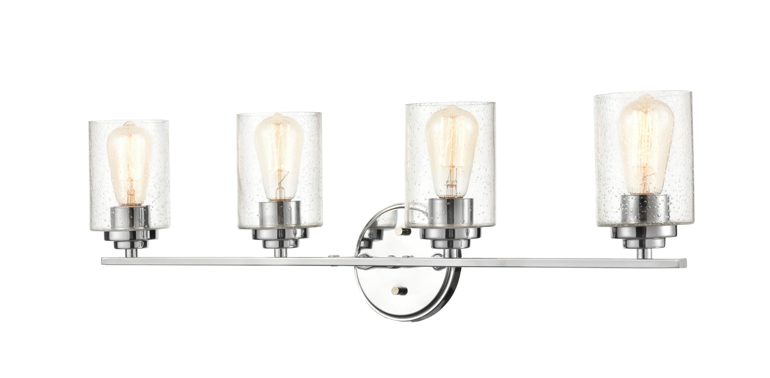 ML Lighting 3684-CH Chrome Finish Transitional 4-Light Bathroom Vanity Light - Perfect for Modern Bathrooms, Powder Rooms & Dressing Areas