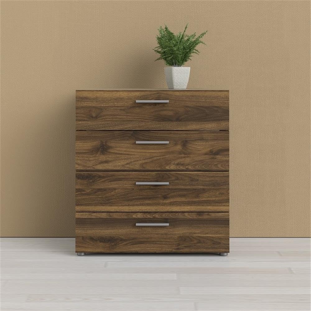 Home Square 3-Piece Walnut Bedroom Set with 4-Drawer Dresser & 2 Nightstands - Perfect for Master Bedroom, Guest Room & Apartment Decor