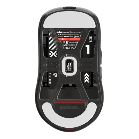 Pulsar X2H Mini Wireless Gaming Mouse [Black Clear Edition] - Lightweight Ergonomic Design for FPS, MOBA & Esports Gaming