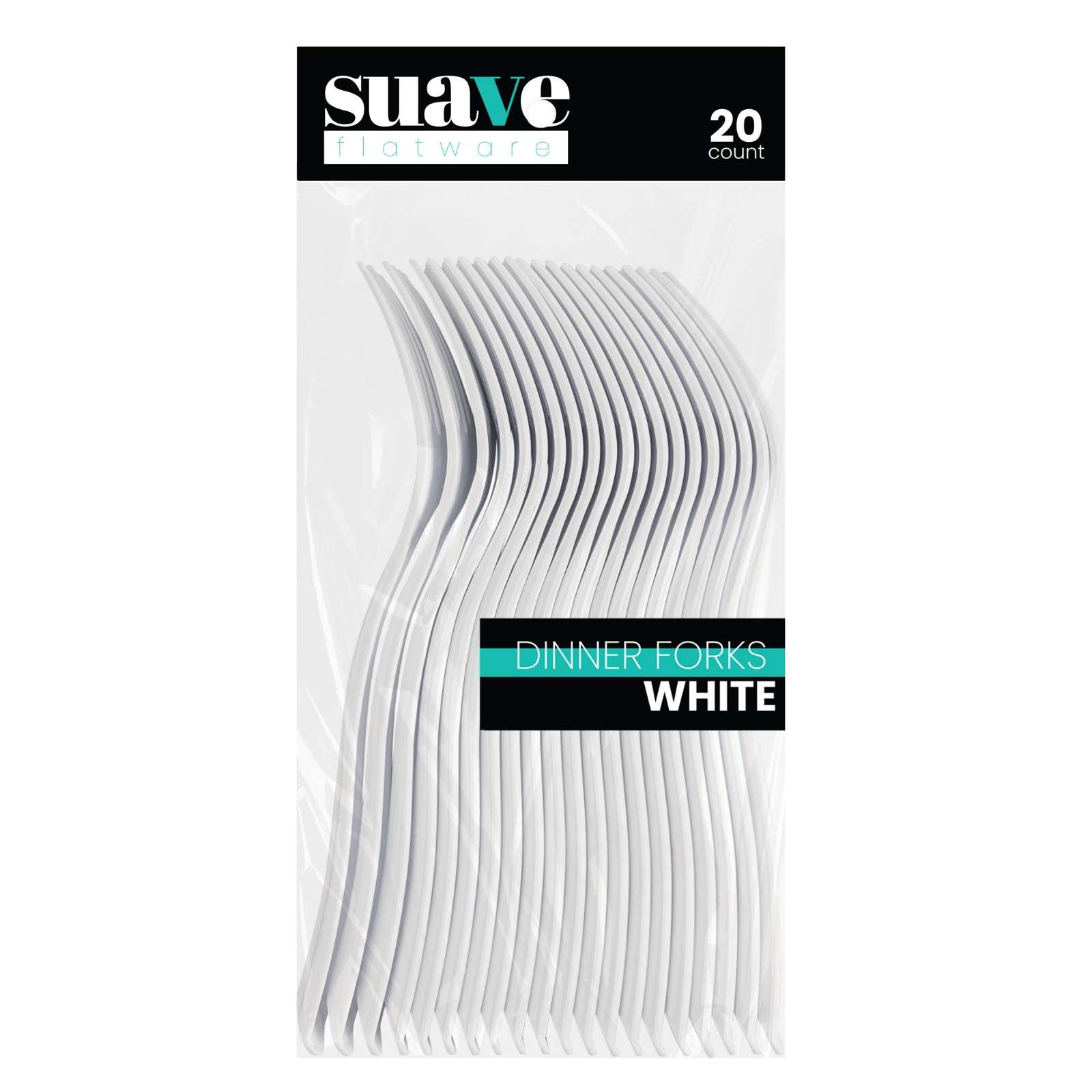 Premium Suave Collection 20-Piece White Flatware Set - Elegant Stainless Steel Silverware for Dining, Parties & Everyday Use