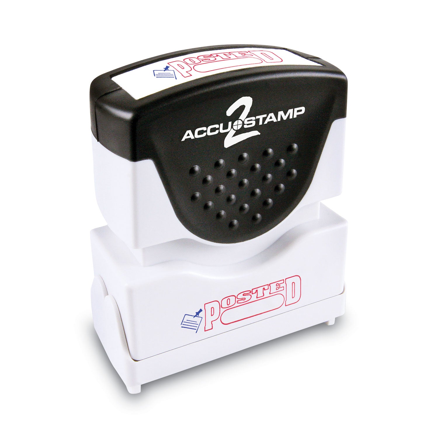 ACCUSTAMP2® Pre-Inked Self-Inking Stamp - Red & Blue Ink - 