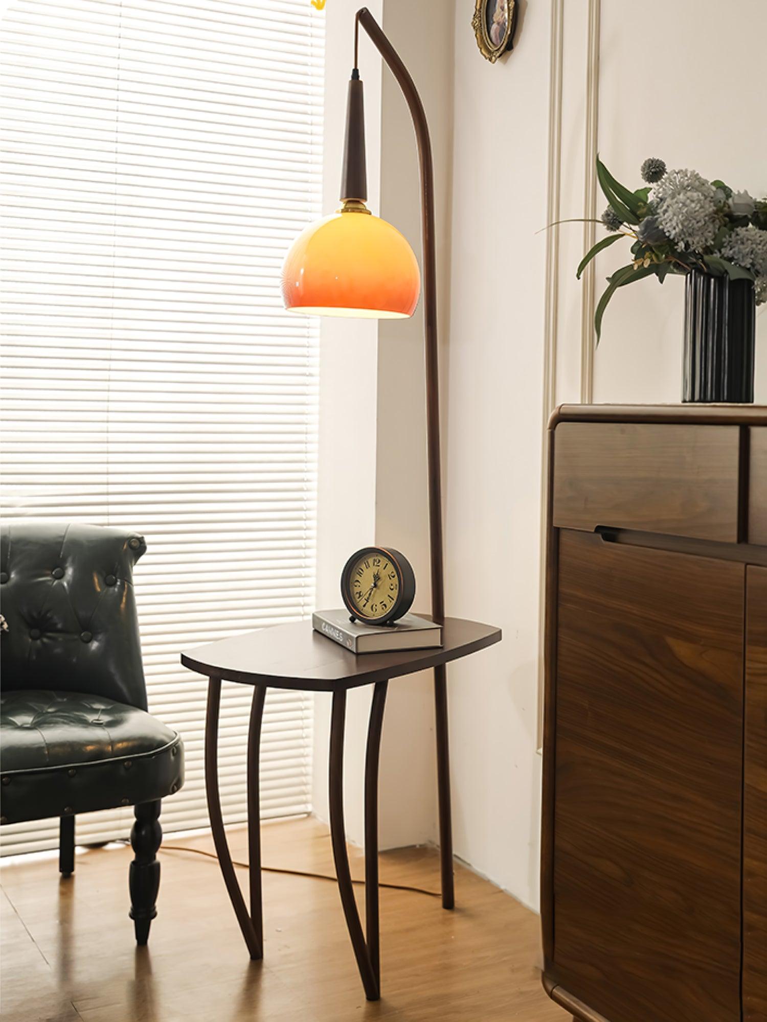 Modern Cantilever Wood Accent Floor Lamp - Adjustable Reading Light for Living Room, Bedroom & Office - Warm LED Lighting for Cozy Home Decor