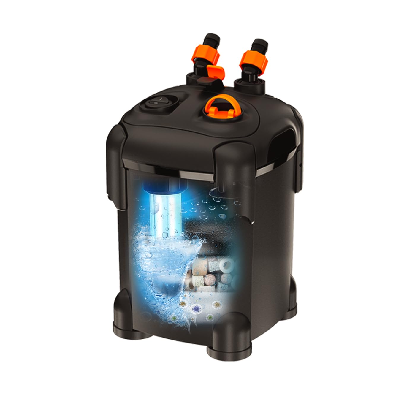 Premium Aquarium Canister Filter with UV Sterilizer - Ultra Quiet External Fish Tank Filter for Crystal Clear Water (172GPH, Up to 30 Gallon) - Perfect for Freshwater Tanks, Turtle Habitats & Planted Aquariums