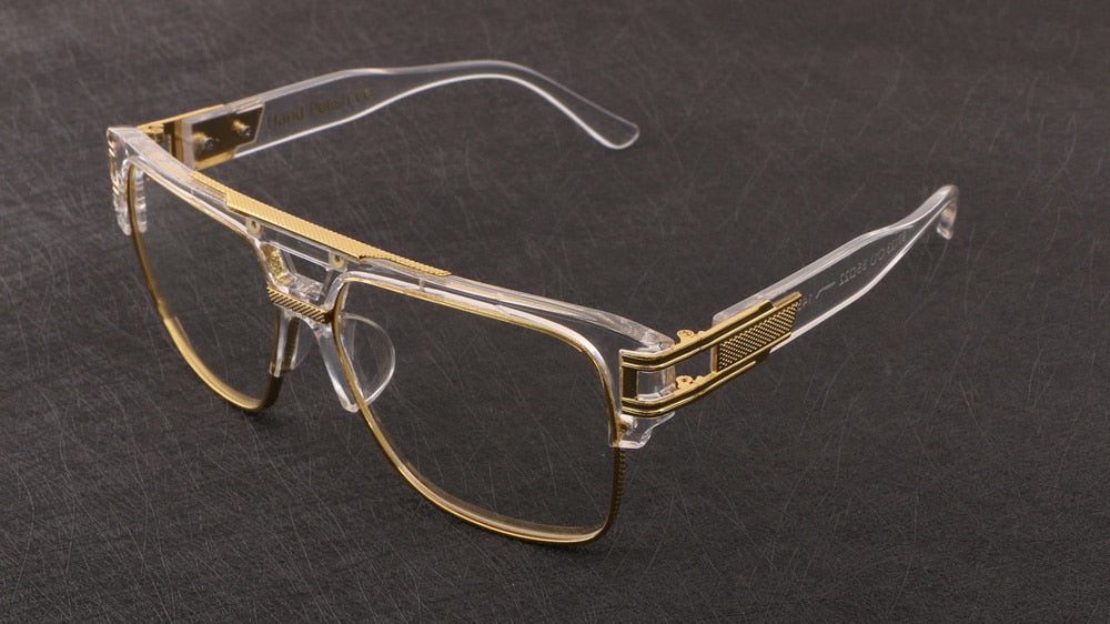 CCspace Men's Full Rim Oversized Square Double Bridge Acetate Frame Eyeglasses SU108 - Stylish Retro Glasses for Men, Perfect for Reading, Driving & Fashion Accessories