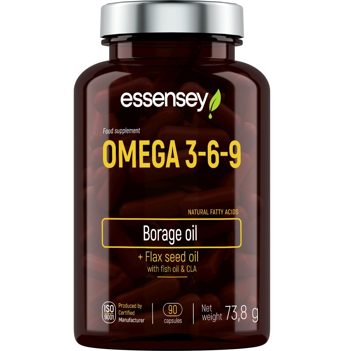 Essensey Omega 3 6 9 Supplement - 90 Softgel Capsules for Heart, Brain & Joint Health - Supports Cognitive Function & Cardiovascular Wellness - Perfect for Daily Nutrition & Active Lifestyle