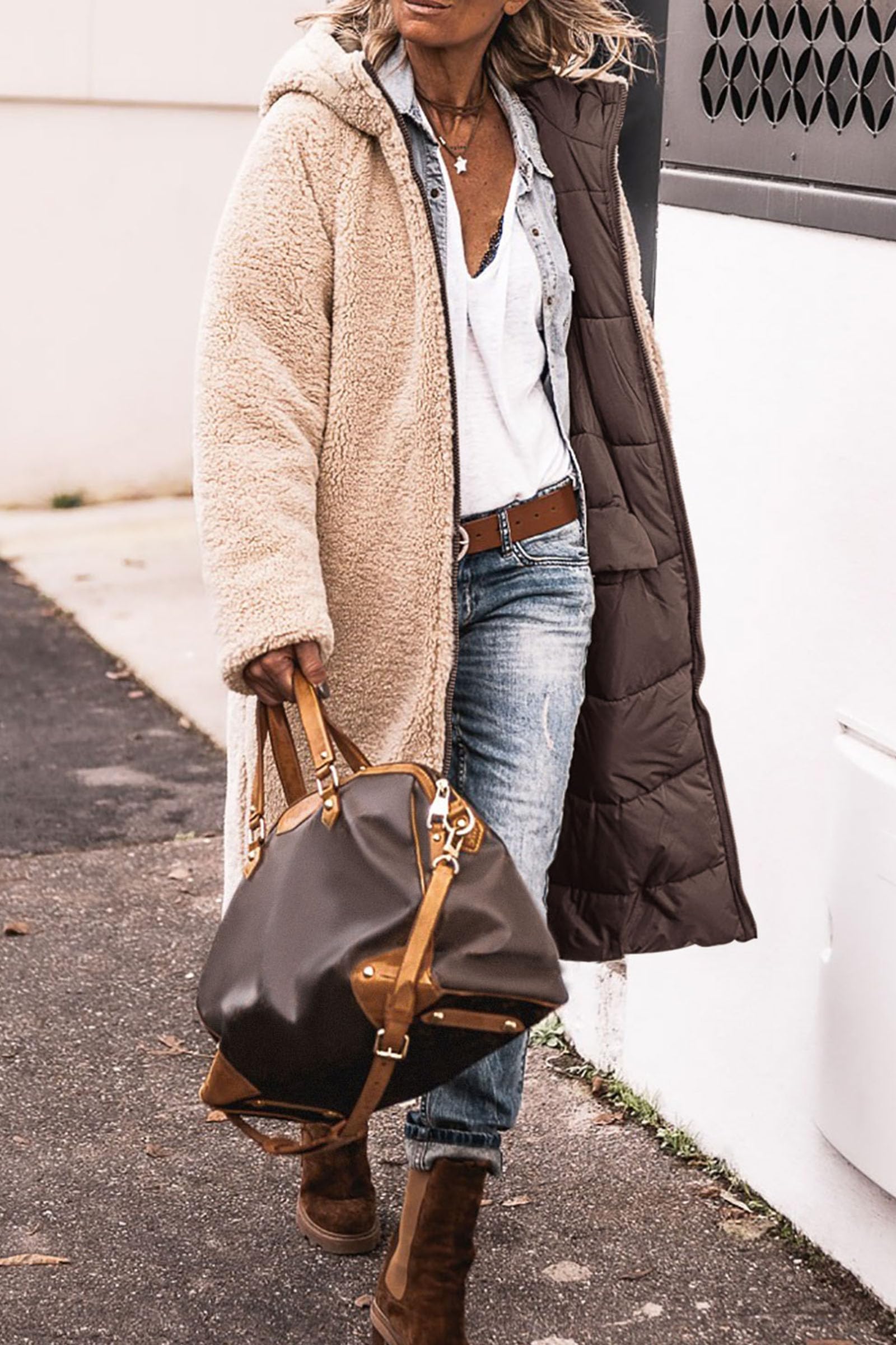 PRETTYGARDEN Women's Oversized Shearling Fleece Long Winter Coat Jacket - 2025 Fashion Trend, Warm Winter Outerwear for Casual Outings & Cold Weather Protection