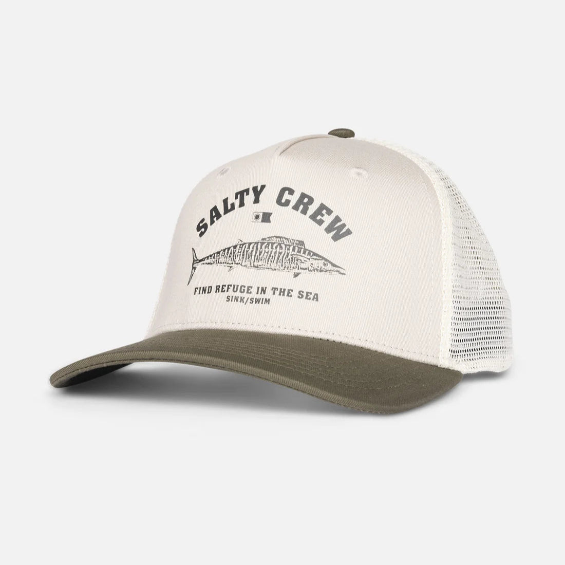 Salty Crew Wahoo Stamp Retro Trucker Hat - Vintage Fishing Cap for Men & Women - Perfect for Beach, Boating, and Outdoor Adventures