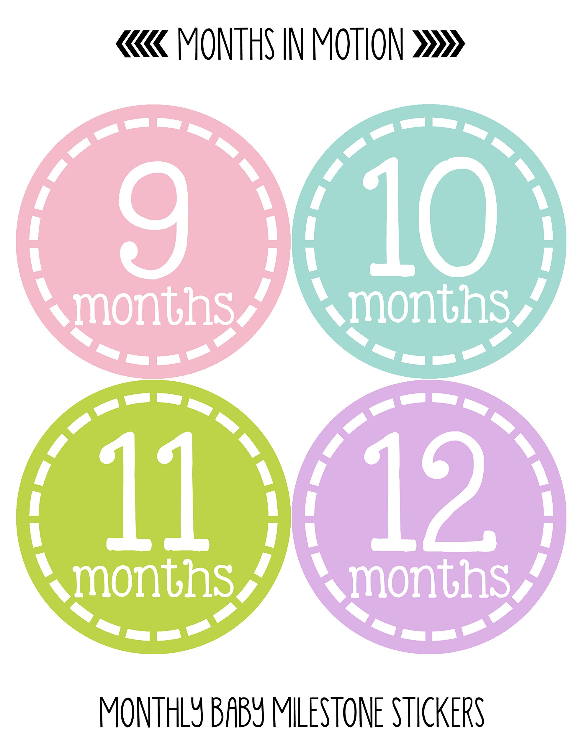 Baby Girl Milestone Stickers - Newborn Monthly Belly Stickers for Photo Shoots
