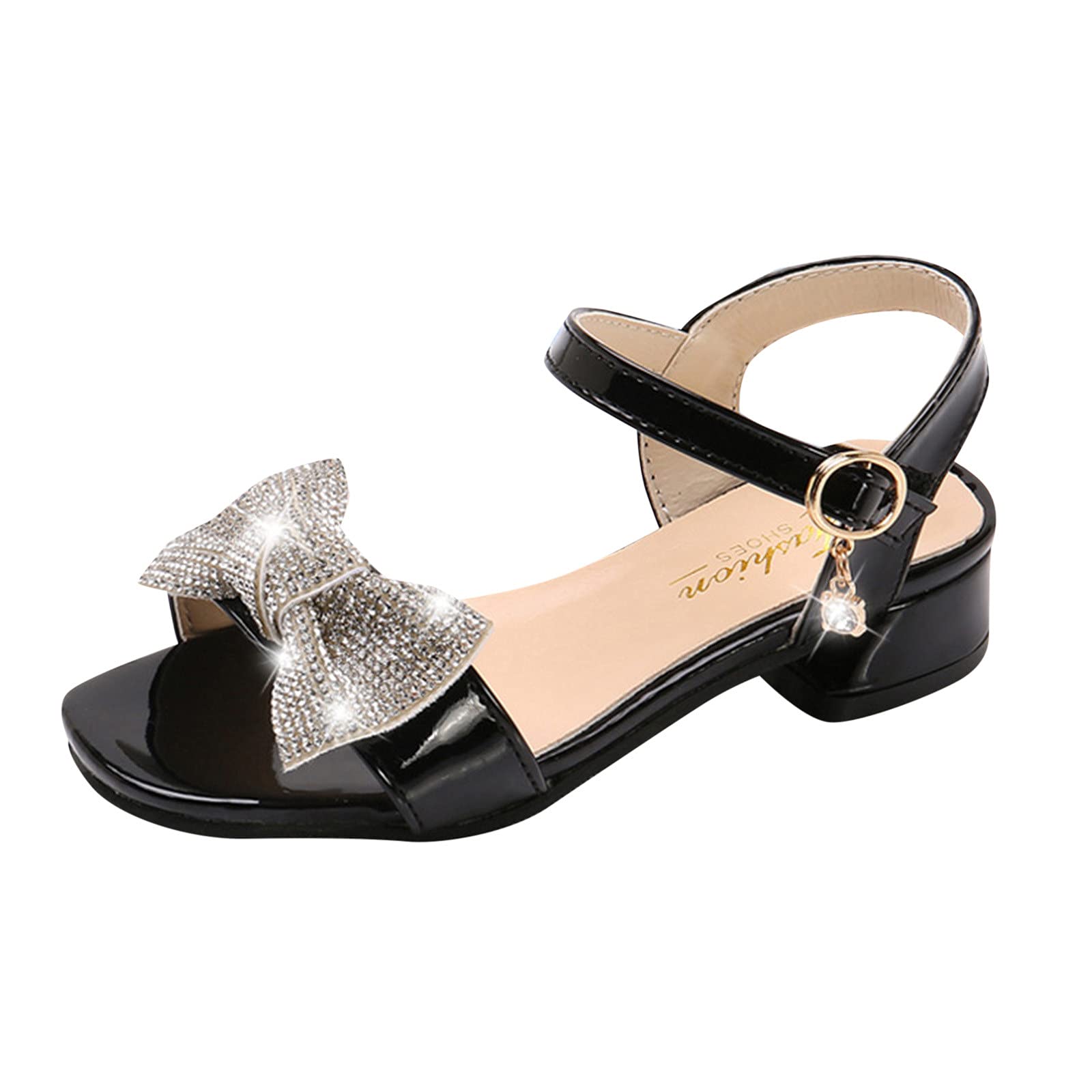 Non-Slip Crystal Shiny Kids Sandals for Girls - Toddler Princess Beach Shoes with Gold Accents | Perfect for Outdoor Play, Beach Trips & Summer Vacations