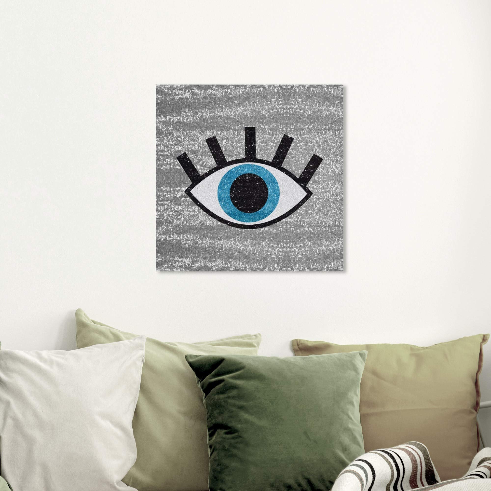 Evil Eye Sequin Wall Art Canvas Print - 20