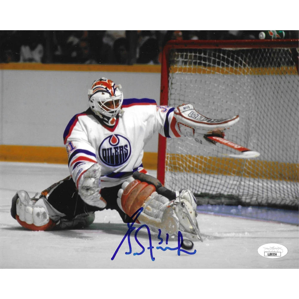 Grant Fuhr Autographed 8x10 Photo with JSA COA - NHL Edmonton Oilers Signed Hockey Memorabilia - Perfect for Sports Collectors, Man Cave Decor & Hockey Fan Gifts