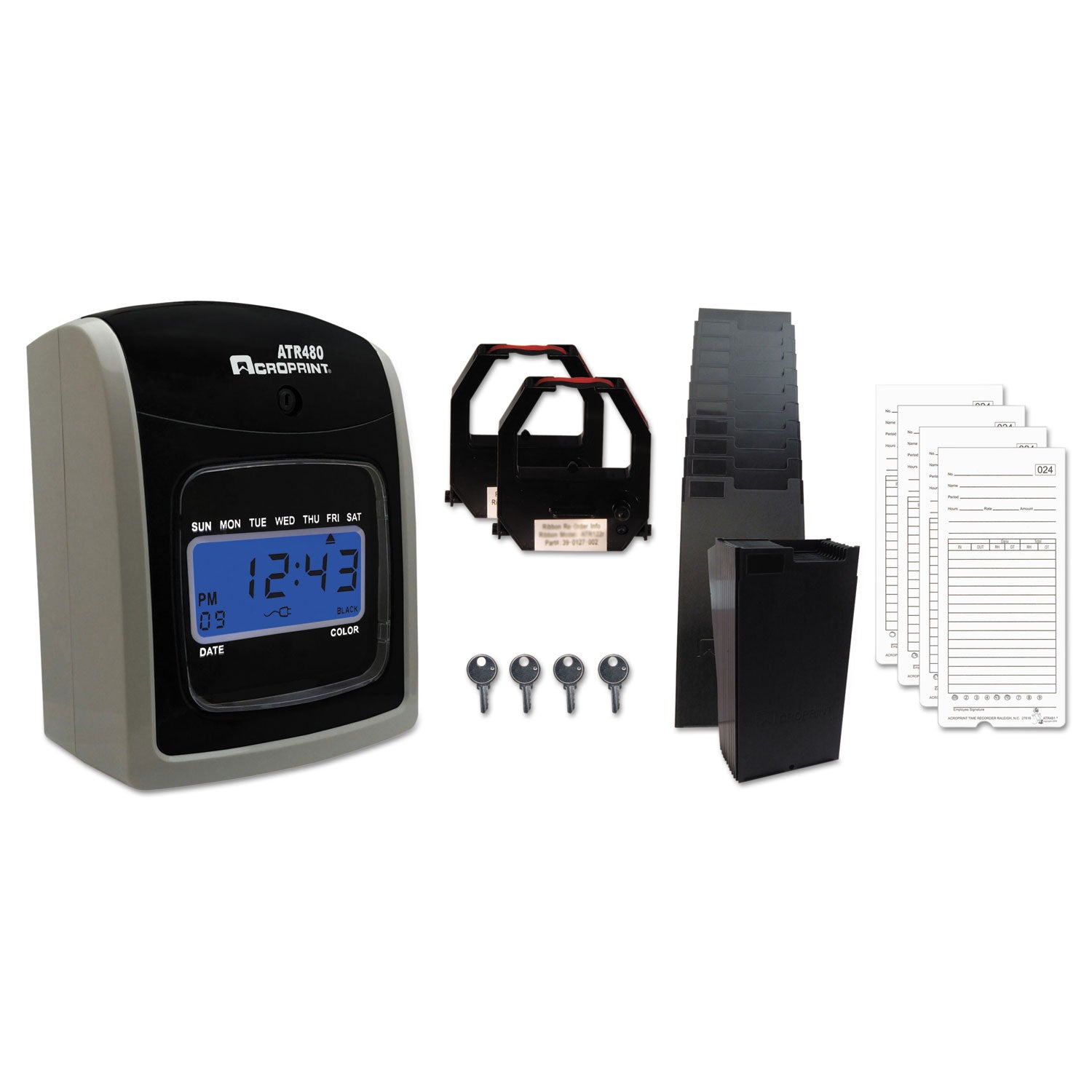 Acroprint ATR480 Time Clock Cards - 2-Sided, 7.5