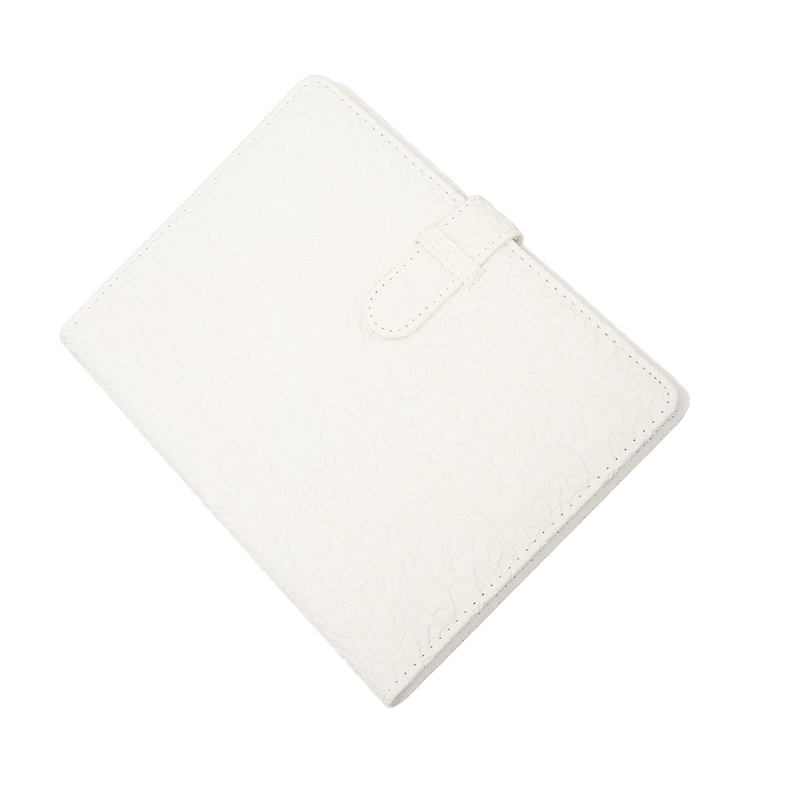 Vintage Photo Album with 128 Pockets - PU Leather Scrapbook for Pictures, Business Cards & Memorabilia | Perfect for Weddings, Travel, Family Keepsakes & Office Organization (White Lace Design)