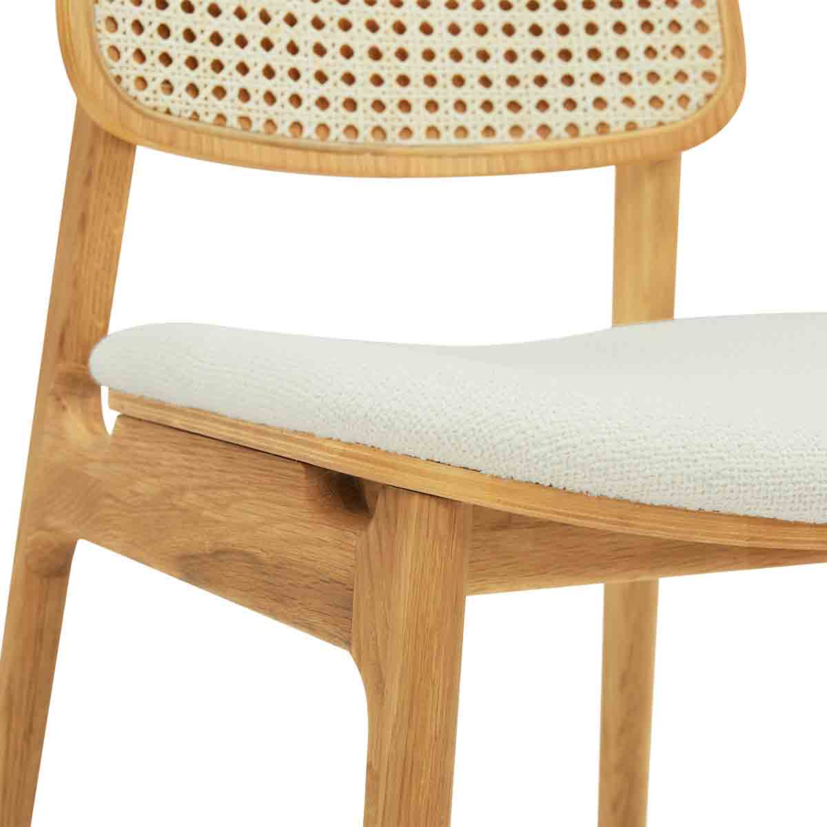 Flair Rattan Fabric Dining Chair - Modern Woven Rattan Upholstered Seat - Perfect for Indoor, Outdoor, Patio, Dining Room & Kitchen Use