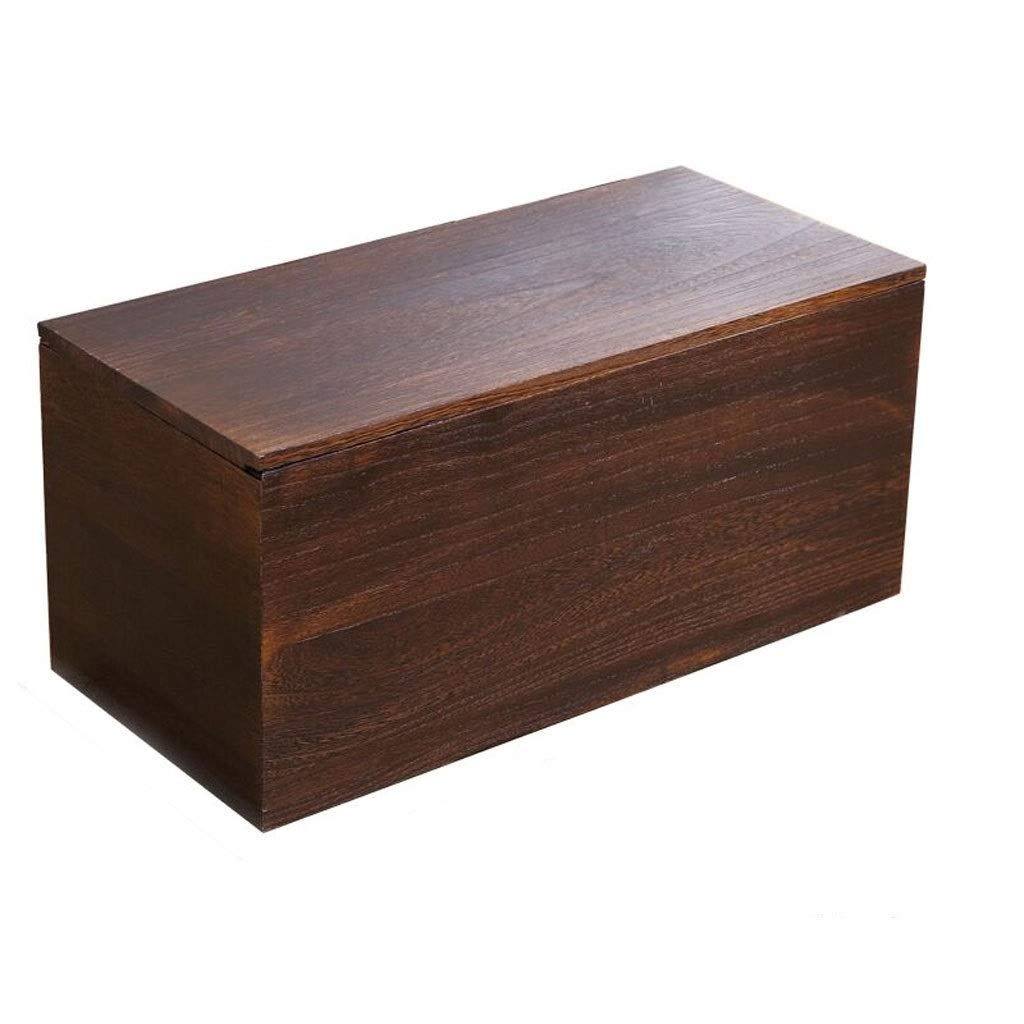 Handmade Solid Wood Ottoman with Storage - Antique Multifunctional Storage Stool, Rectangular Shoe Bench & Toy Box for Living Room, Bedroom & Entryway - Space Saving Household Storage Solution