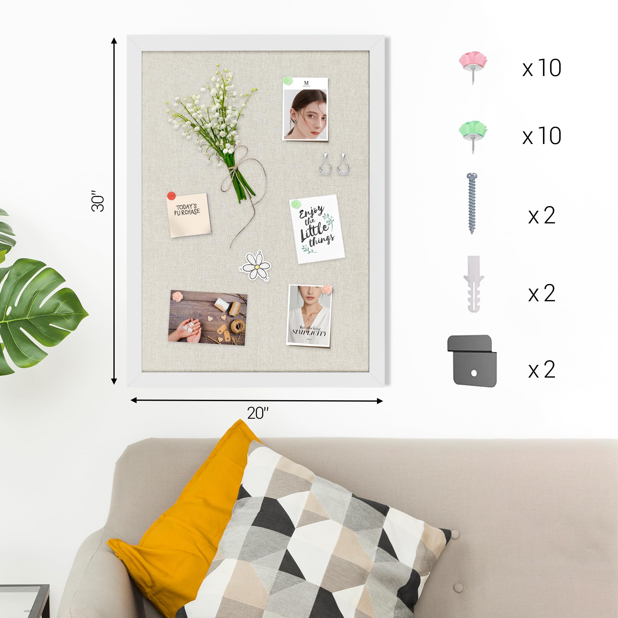 White Cork Bulletin Board 30