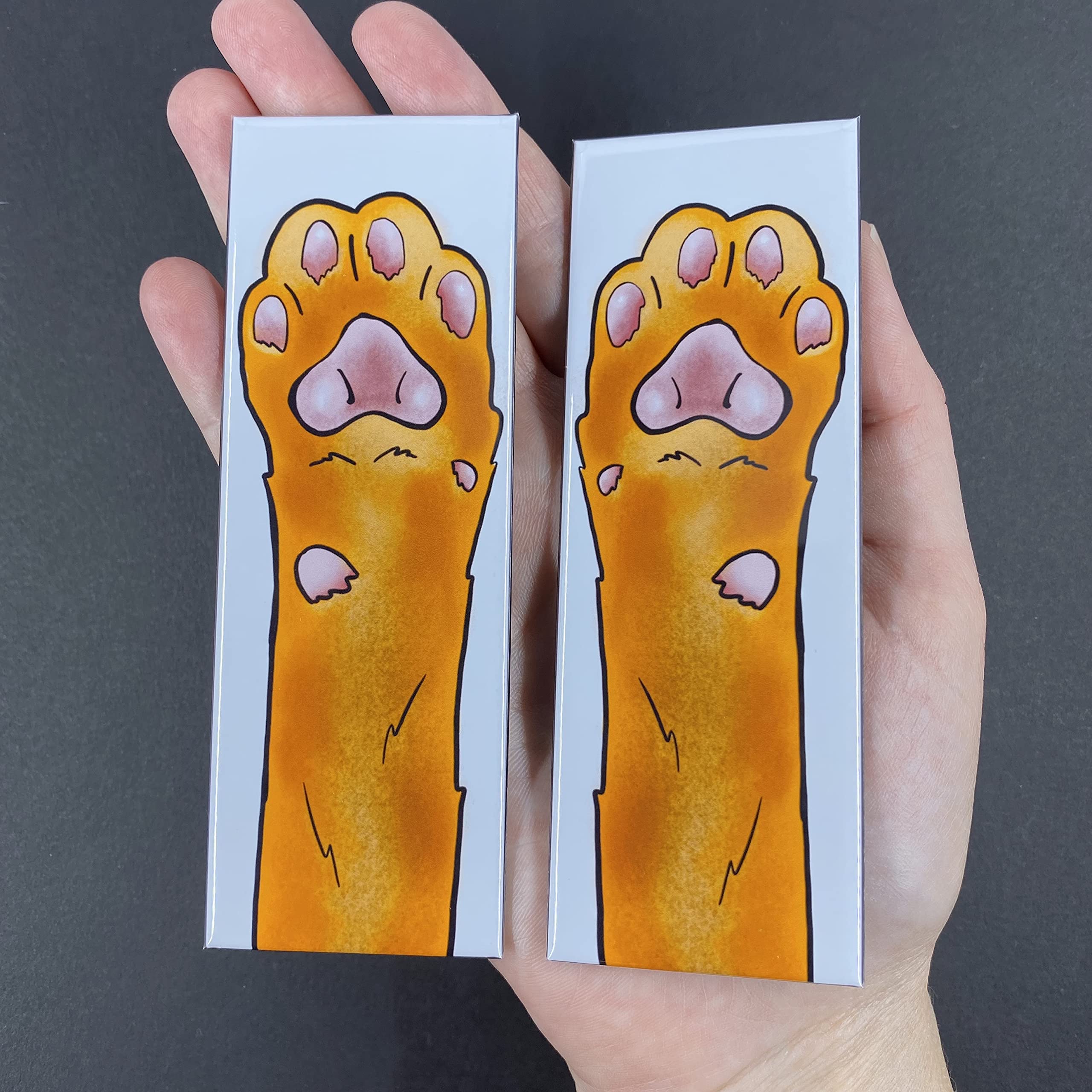 Handmade Orange Cat Paw Magnets Set - Cute Fridge Decor, DIY Kitchen Accessories & Unique Gifts for Cat Lovers (Perfect for Refrigerator, Office, Dorm Room & Home Organization)