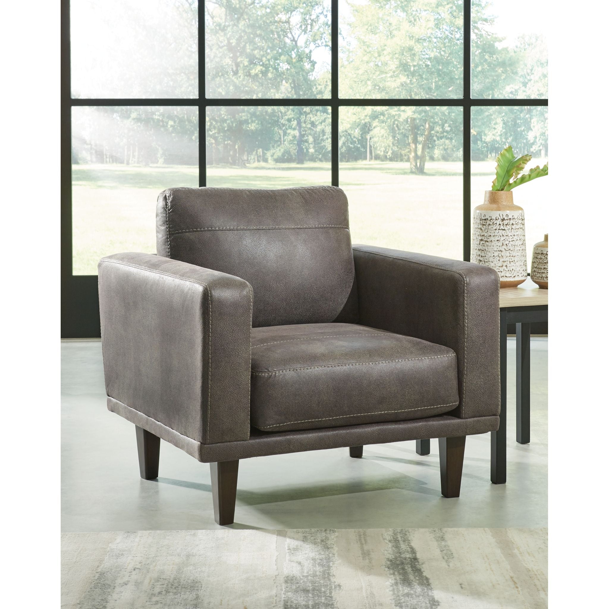 Arroyo Chair in Smoke Gray - Modern Accent Chair for Living Room, Bedroom, or Office - Perfect for Relaxing, Reading, and Home Decor