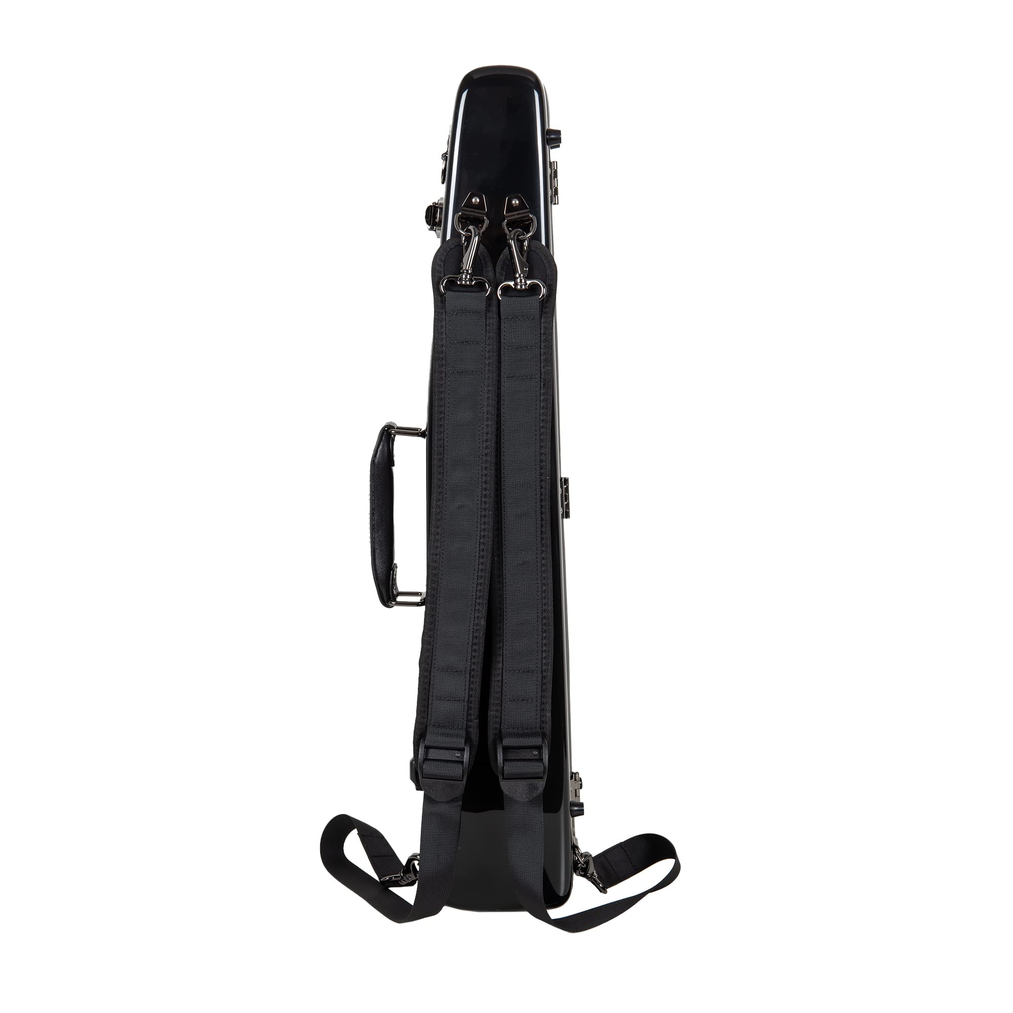 Professional Soprano Saxophone Case with TSA Lock - Jet Black Glossy Finish, Detachable Backpack Straps & Accessory Pocket | Durable Protection for Traveling Musicians | Perfect for Music Schools, Performances & Studio Sessions