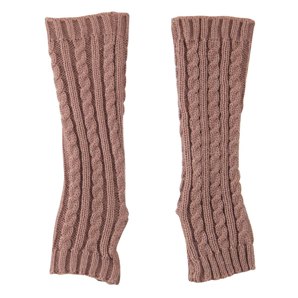 Jeanne Simmons Women's Cable Knit Arm Warmers - Soft Rose Wool Wrist Warmers for Winter Fashion & Outdoor Activities