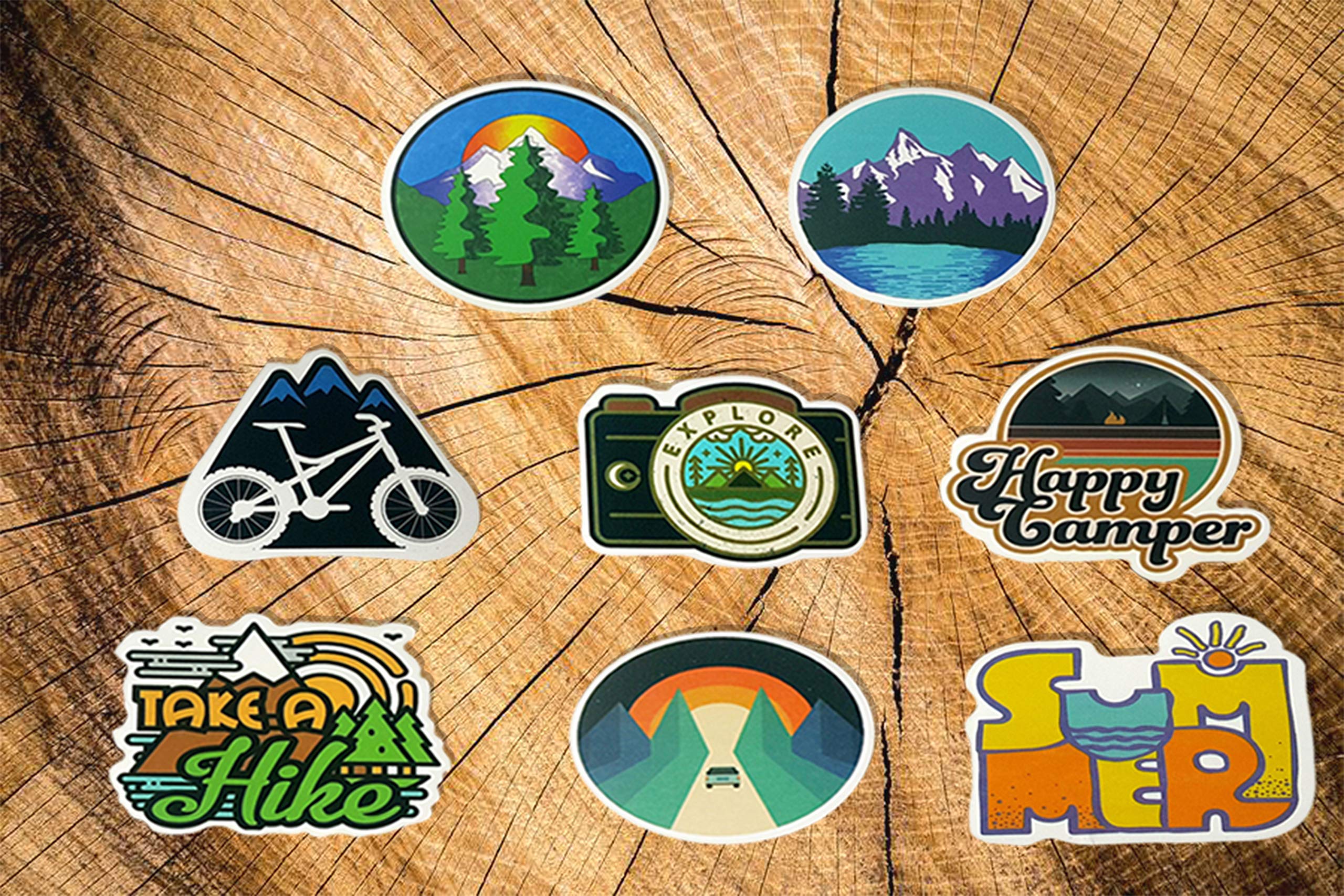 50 Pcs Outdoor Adventure Stickers - Waterproof Vinyl Decals for Hiking, Camping, Travel & Wilderness - Perfect for Car Bumper, Helmet, Luggage, Laptop & Water Bottle | Great for Nature Lovers & Outdoor Enthusiasts | GilbertVillageGoods