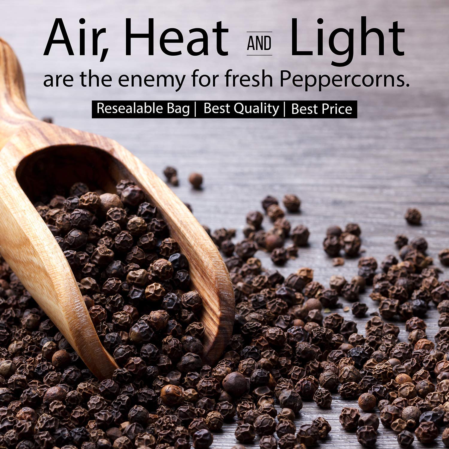 USDA Organic Whole Black Tellicherry Peppercorns - 1 lb. Steam Sterilized All Natural Black Pepper - Perfect for Grinder Refill - Ideal for Cooking, Seasoning & Gourmet Dishes