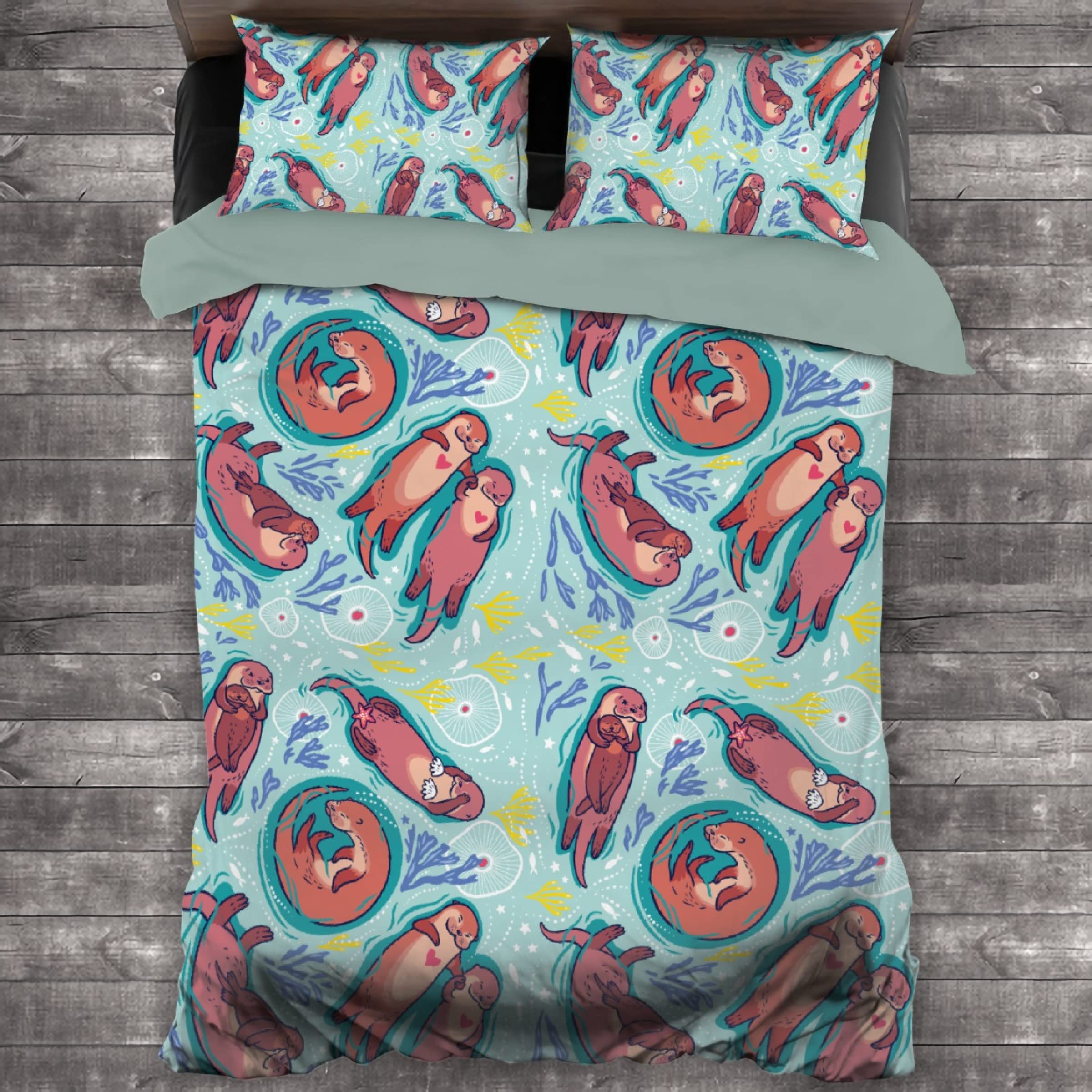 Luxury Soft & Warm 3-Piece Sea Otter Comforter Set - King Size (90