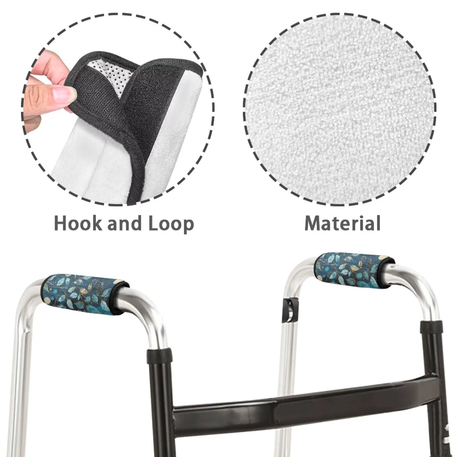 Universal Soft Cushioned Walker Handle Covers - Padded Hand Grips for Mobility Aids & Walking Assistance | Comfortable Non-Slip Support for Elderly & Rehab Patients (Fits Most Walkers)