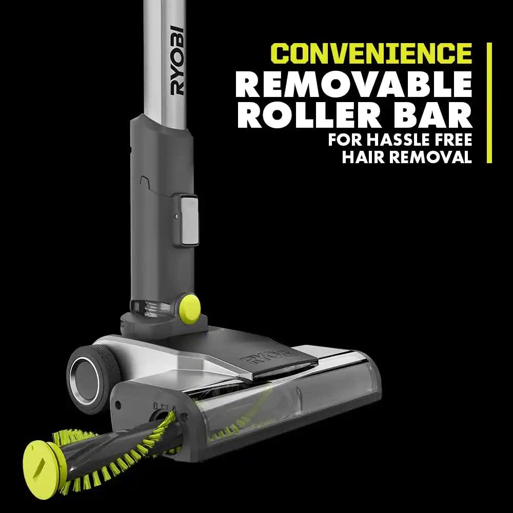 RYOBI ONE+ 18V Cordless Stick Vacuum Cleaner Kit with 4.0 Ah Battery & Charger - Lightweight Handheld Vac for Hard Floors, Carpets, Cars & Home Cleaning