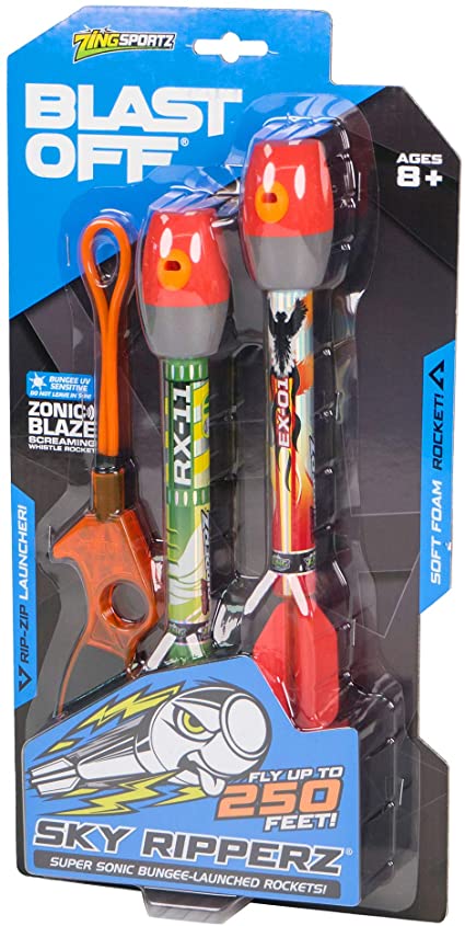 Blast Off Sky Ripperz - High Flying LED Light Up Foam Airplane Toy for Kids Outdoor Play, Birthday Gifts & Backyard Fun Activities - Perfect for Daytime and Nighttime Flying Adventures