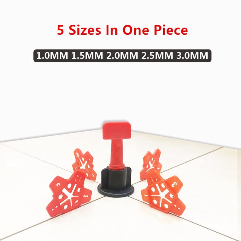 50pcs Ceramic Tile Spacers (1mm/1.5mm/2mm/2.5mm/3mm) - Cross Tile Leveling System for Floor & Wall Installation - Reusable Grout Gap Spacers for DIY Home Renovation & Professional Construction Projects