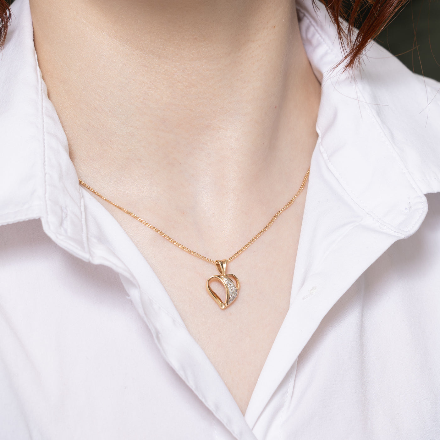 0.07ctw Diamond Open Heart Pendant Necklace for Women - Elegant 14K Gold Jewelry Gift for Valentine's Day, Anniversary & Special Occasions