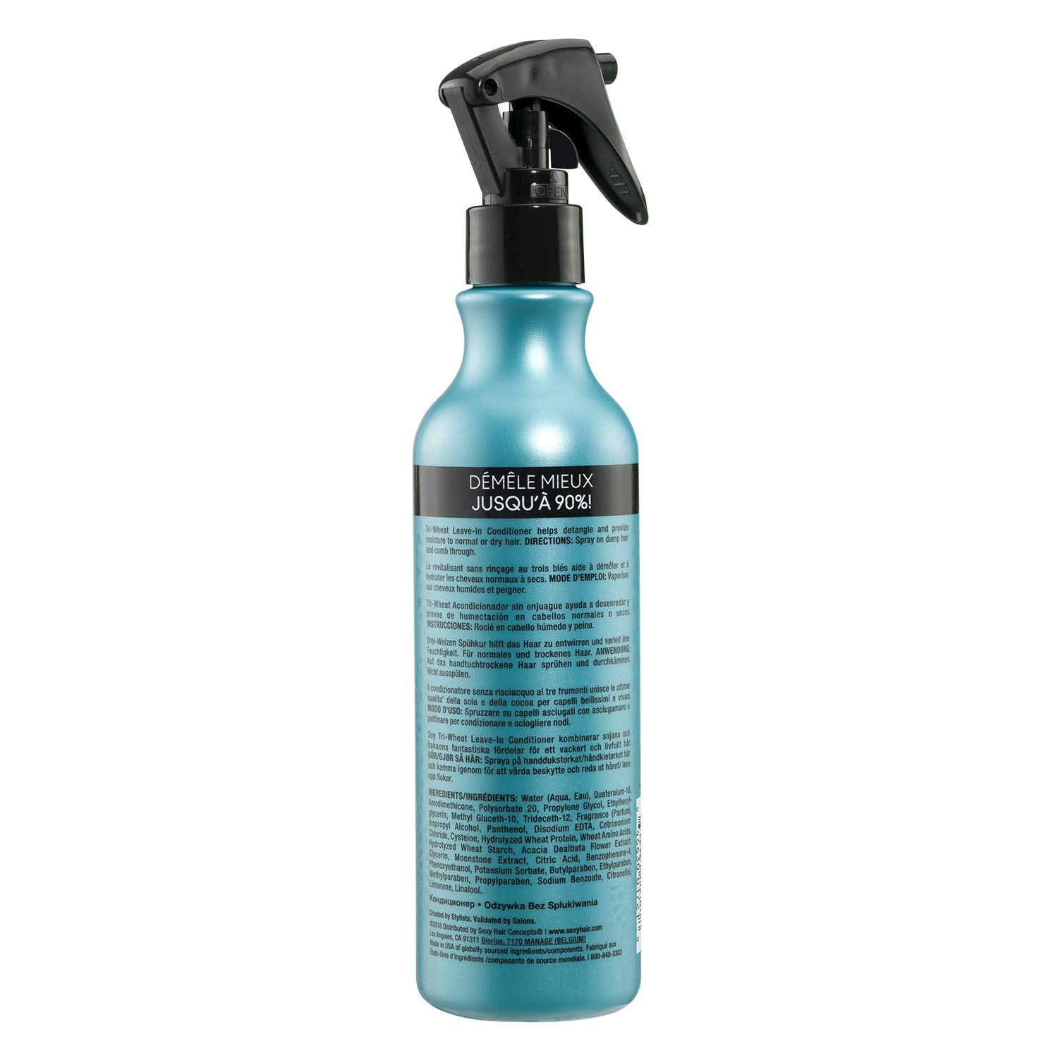 Healthy Sexy Hair Soytri-Wheat Leave-In Conditioner 250ml - Hydrating Hair Treatment for Damaged Hair - Perfect for Daily Use, Styling & Heat Protection