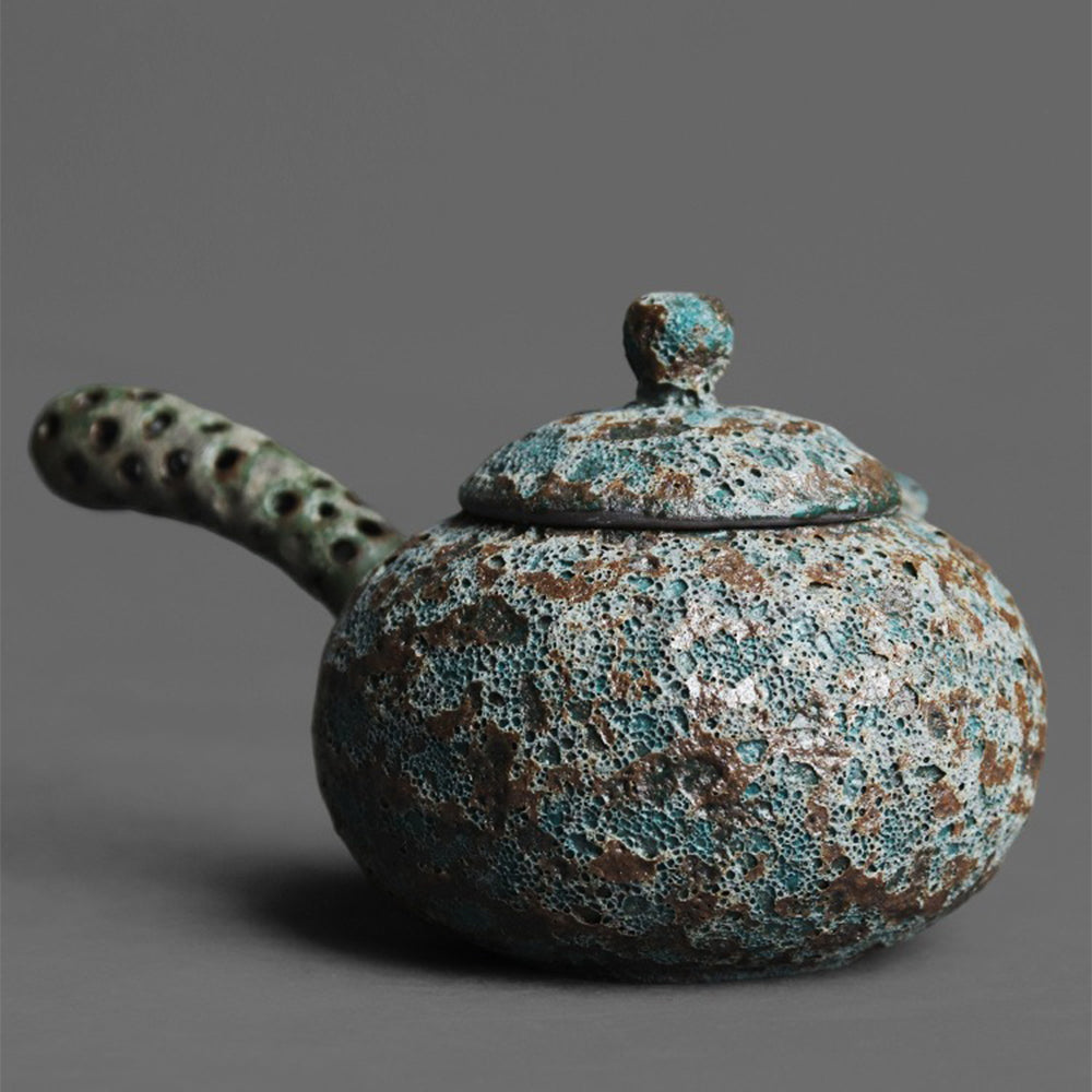 Premium Japanese Kyusu Bronze Wormhole Teapot - Traditional Cast Iron Teapot for Green Tea & Matcha - Perfect for Tea Ceremonies, Home Brewing & Gifts