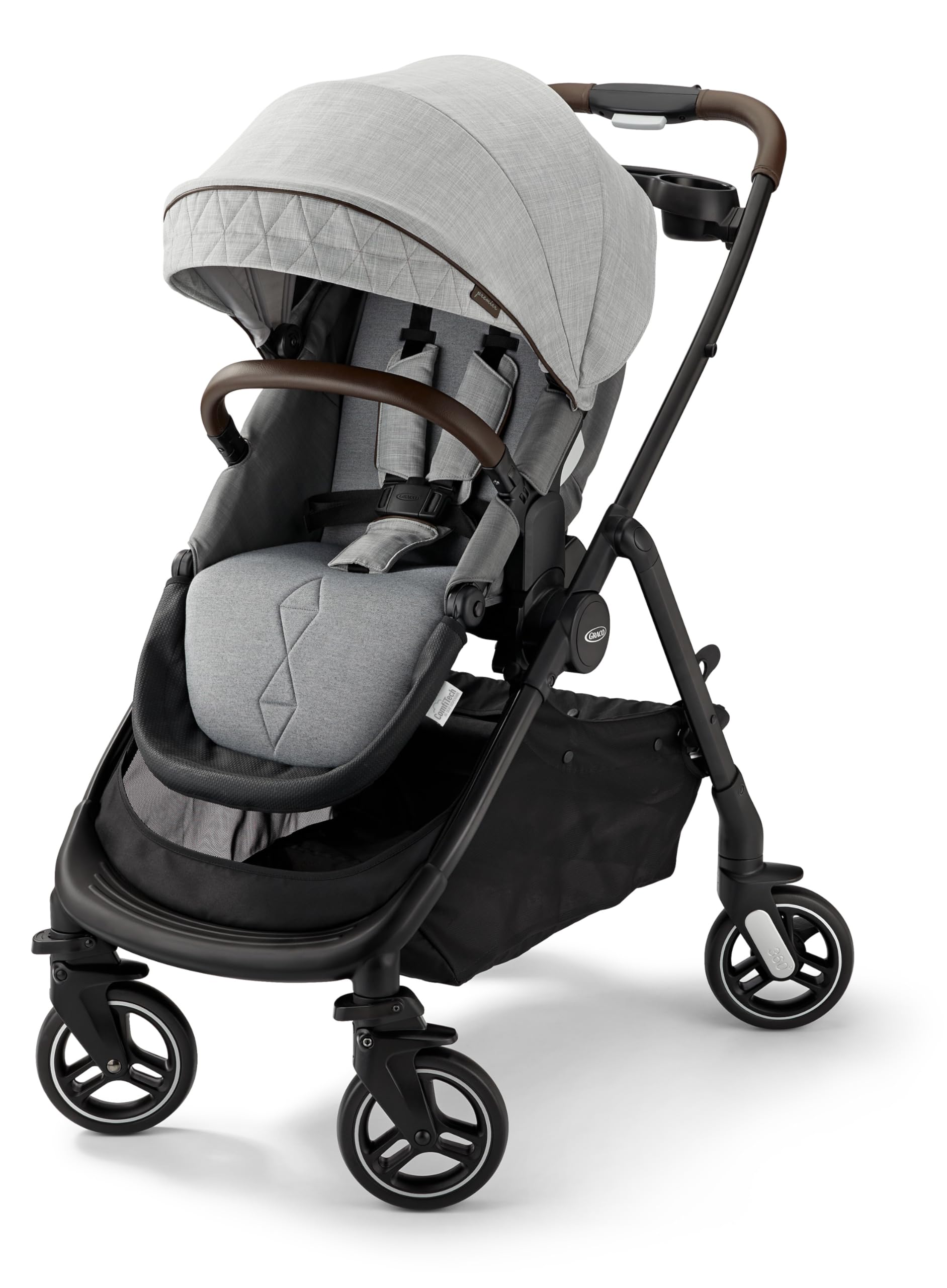 Graco Premier Modes Merge Stroller with EZ Spin Wheels - Lightweight Travel Stroller for Smooth Maneuvering | Perfect for Urban Parents & City Commutes (Midtown Design)