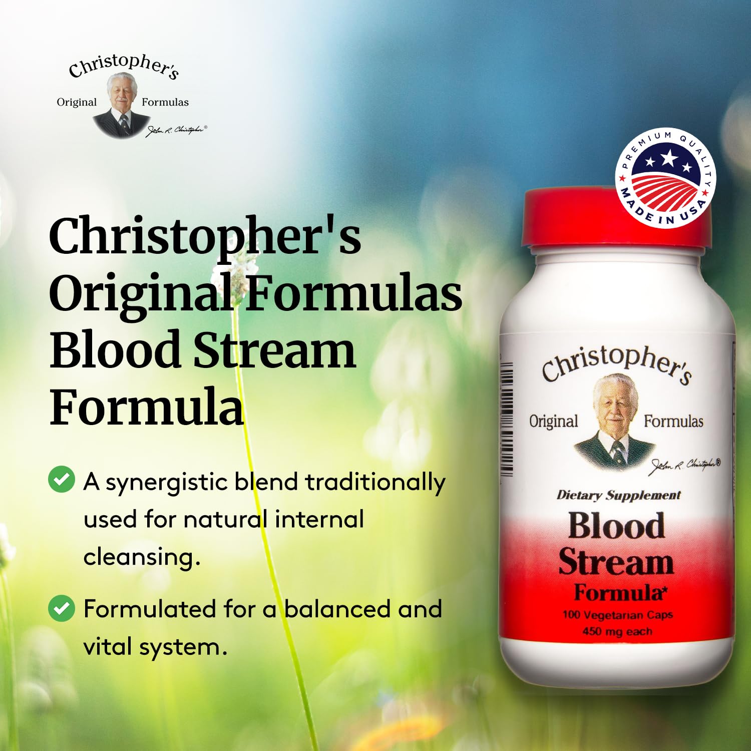Christopher's Blood Stream Formula - 100 Capsules Herbal Supplement for Circulation Support