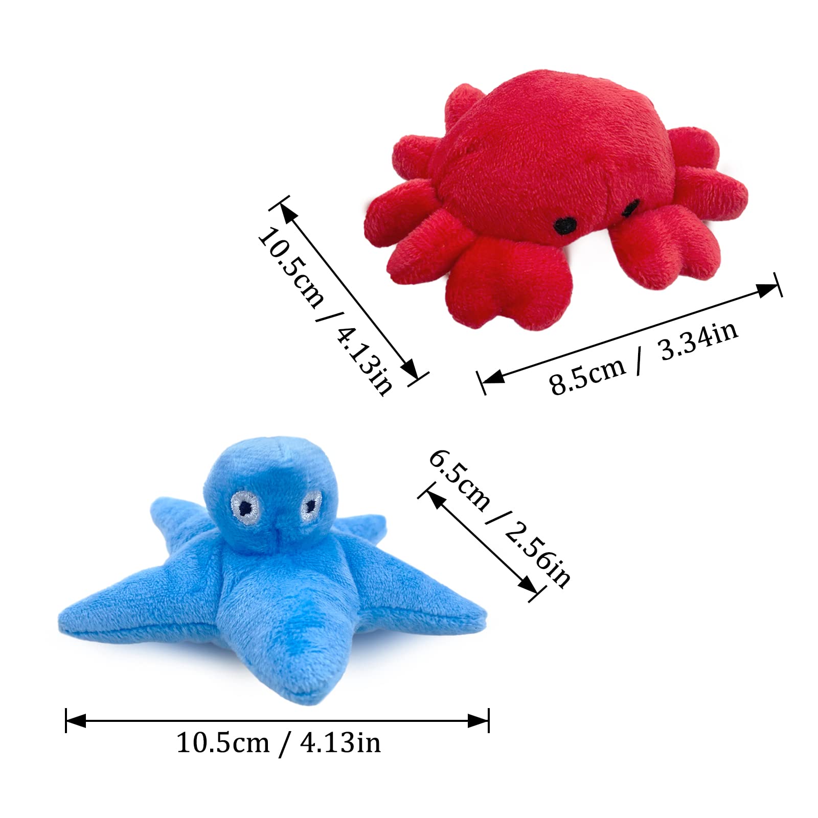 Andiker Catnip Toys for Indoor Cats - 2Pcs Soft Crab & Starfish Plush Cat Toys with Natural Catnip | PP Cotton Filled Chew Toys for Kittens | Perfect Gift for Cat Lovers & Interactive Play (Crab+Starfish) | Great for Playtime, Training & Stress Relief