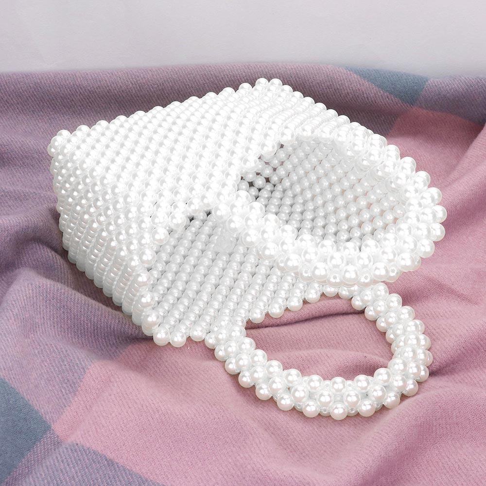 Stylish White Pearl Tote Bag for Women - Fashionable & Durable Handbag for Work, Travel & Everyday Use