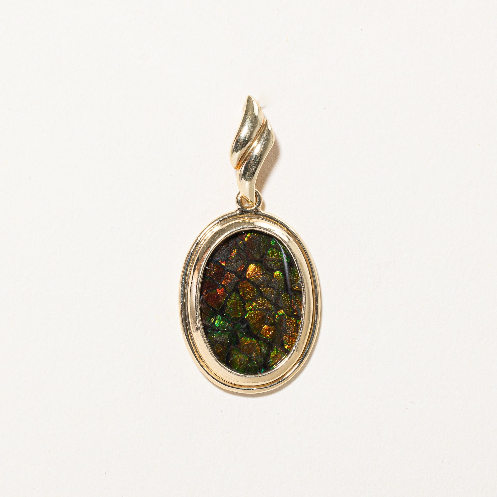 4.00ct Oval Ammolite Pendant - Natural Gemstone Jewelry for Women | Elegant Necklace Gift for Birthday, Anniversary & Special Occasions
