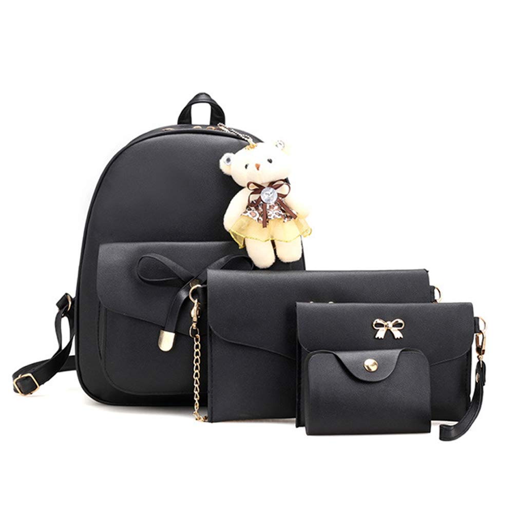 ASWER Women 4PCS Backpack Purse Set for School Travel Work